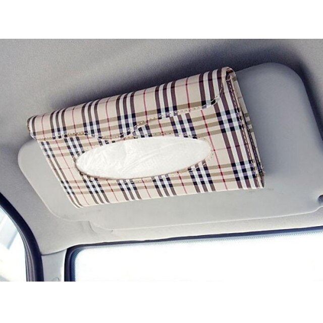  voiture pare-soleil boîte de tissu accessoires automobiles titulaire serviette en papier presse-papiers étui en cuir PU