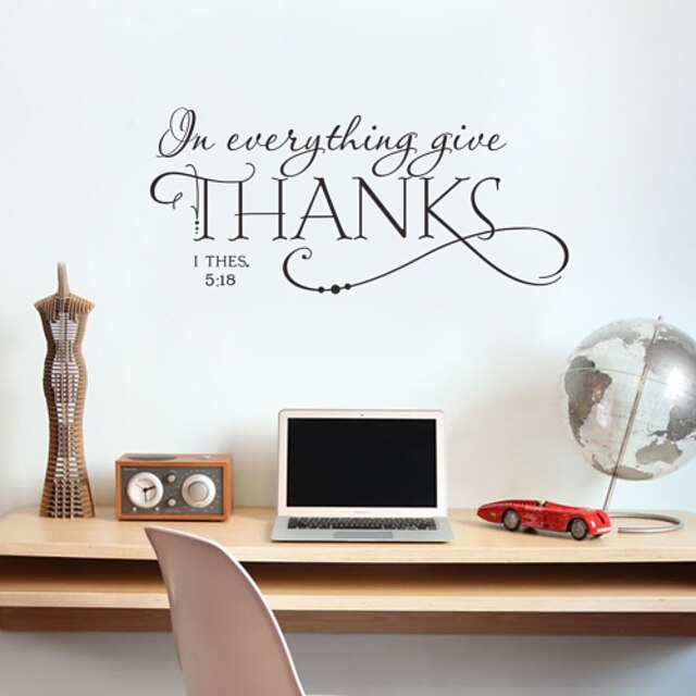  Words & Quotes Wall Stickers Words & Quotes Wall Stickers Decorative Wall Stickers, PVC(PolyVinyl Chloride) Home Decoration Wall Decal Wall Decoration / Removable / Re-Positionable