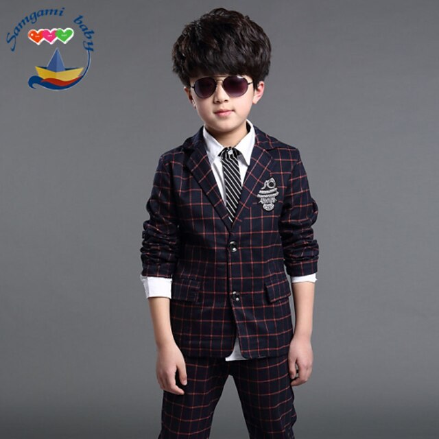  Boys 3D Suit & Blazer Clothing Set Long Sleeve All Seasons Check