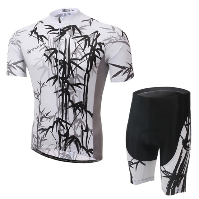  Damskie Krótki rękaw Koszulka z szortami na rower - White / Green Rower Szorty / Koszulka, 3D PAD, Zdatny do noszenia, Oddychający