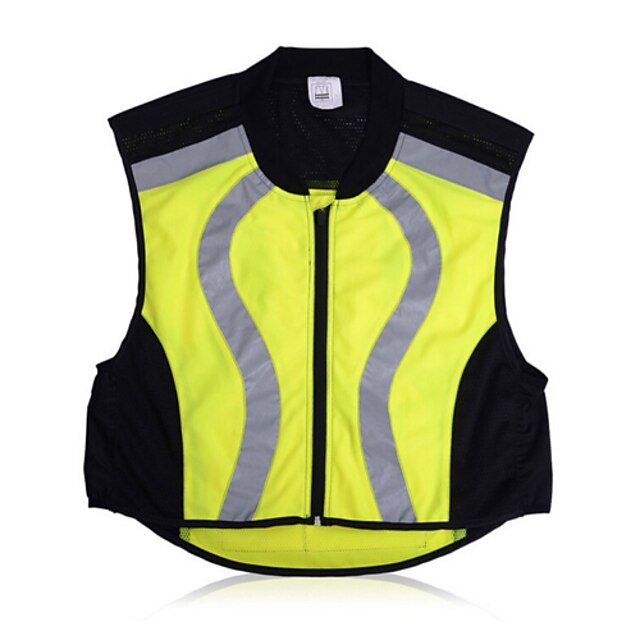  Sleeveless Cycling Vest - Yellow Pink Bike Vest / Gilet Breathable Reflective Strips Winter Sports Patchwork Mountain Bike MTB Road Bike Cycling Clothing Apparel / Stretchy