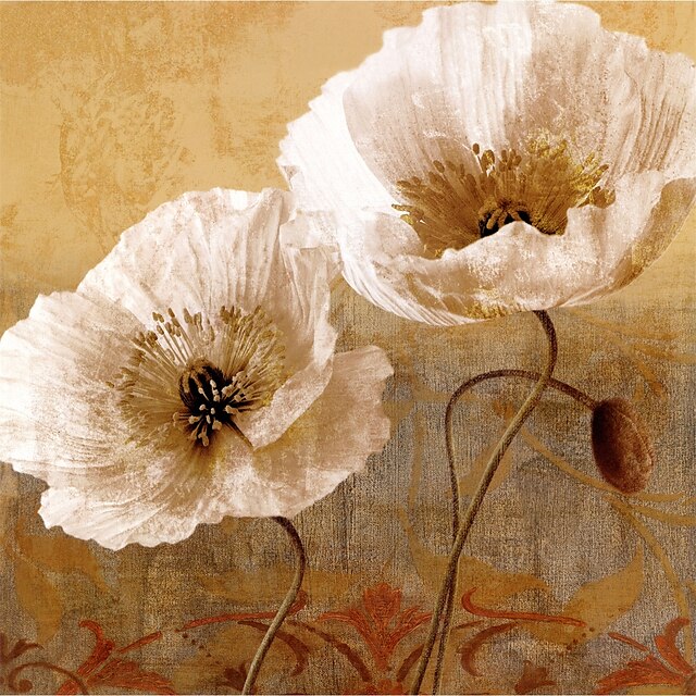  Hang-Painted Oliemaleri Hånd malede - Blomstret / Botanisk Moderne Europæisk Stil Kun Maling
