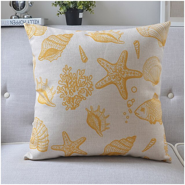  Modern Style Sea Life Cotton/Linen Decorative Pillow Cover