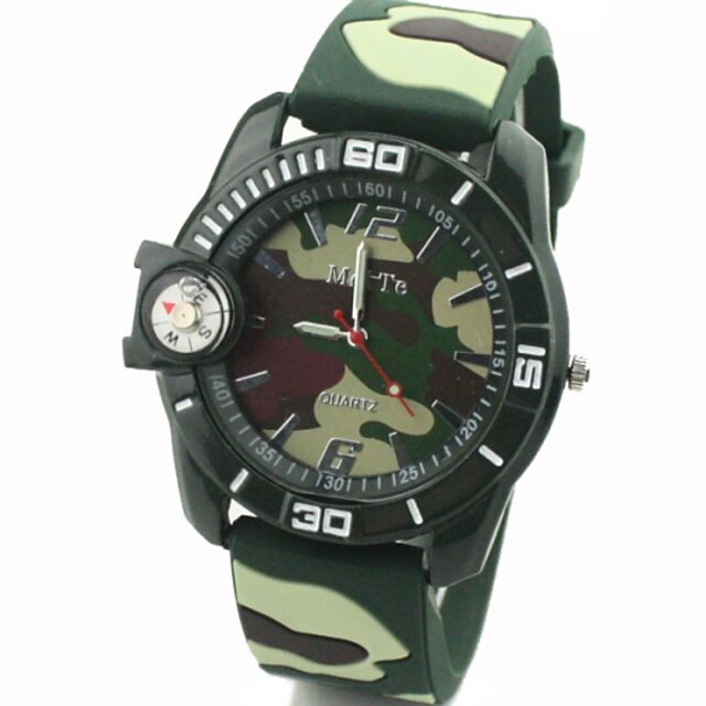  Men's Wrist watch Quartz Compass Rubber Band Multi-Colored