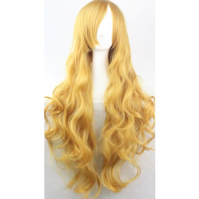  Peruki syntetyczne Curly Styl Bez czepka Peruka Blond Żółty Włosie synetyczne Damskie Blond Peruka Peruka cosplay