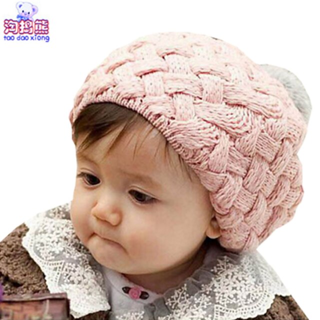  Waboats Winter Baby Infant Knit Beanie Crochet Rib Pom Pom Hat Cap