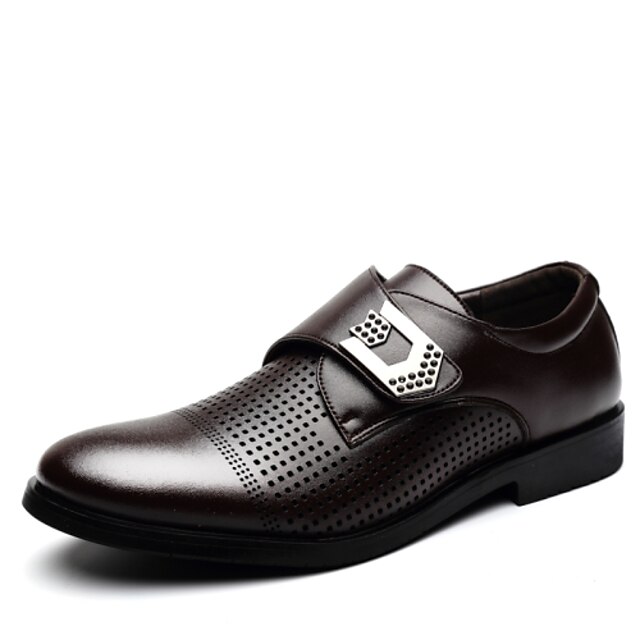  Men's Leather Spring / Summer / Fall Comfort Loafers & Slip-Ons Slip Resistant Black / Brown / Party & Evening