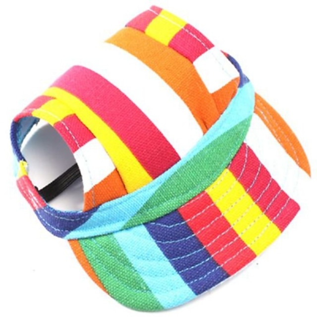  Dog Hoodie Bandanas & Hats Sport Hat Stripes Fashion Holiday Dog Clothes Puppy Clothes Dog Outfits Camouflage Color Stripe Red / White Costume for Girl and Boy Dog Terylene S M