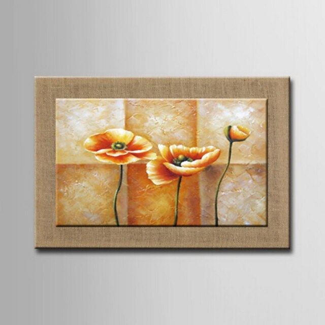  Oil Paintings One Panel Modern Abstract Flowers Hand-painted Natural Linen Ready to Hang