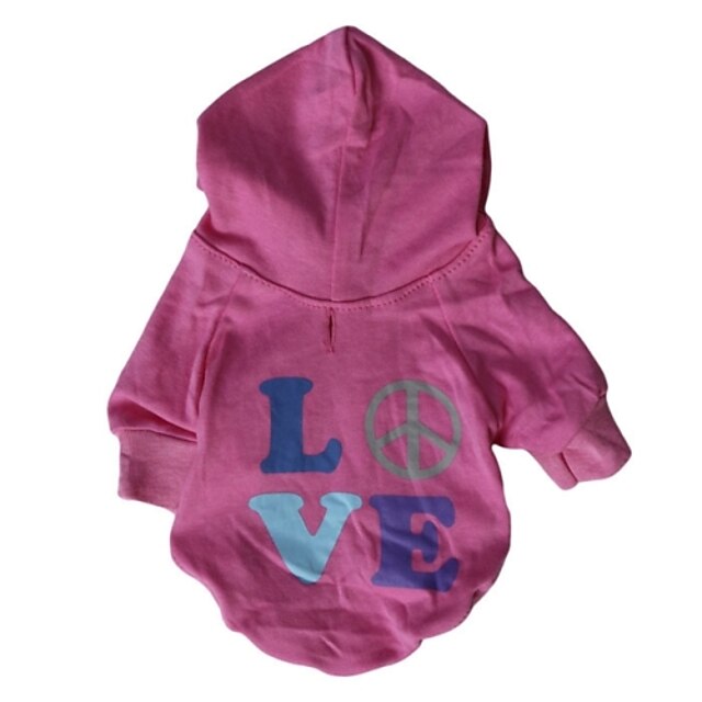  Cat Dog Hoodie Letter & Number Casual / Daily Winter Dog Clothes Pink Costume Cotton XS S M L
