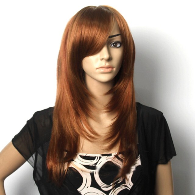  Synthetic Wig Straight Straight Wig Brown Synthetic Hair Women's Red StrongBeauty