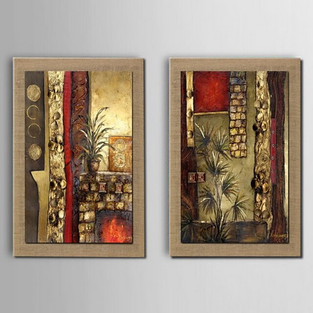  Hand-Painted Landscape Horizontal, Classic Oil Painting Home Decoration Two Panels