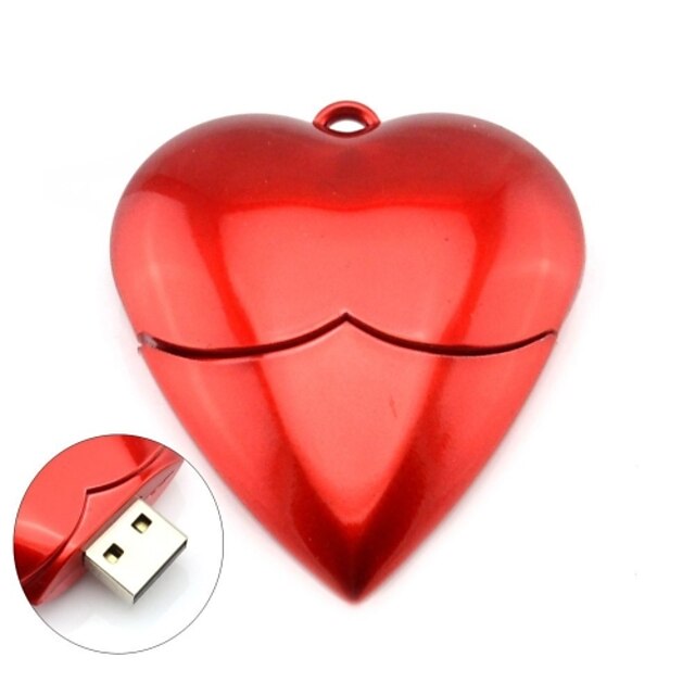  romantické červené srdce modelu USB 2.0 Flash Memory Stick Pen Drive 4GB.