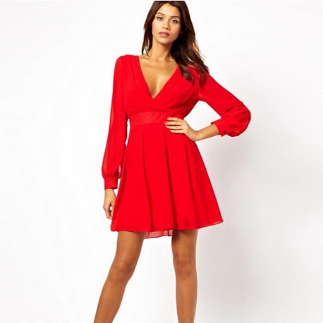 Women's Casual Short Sleeve Dresses (Chiffon) 2023 US 16.99