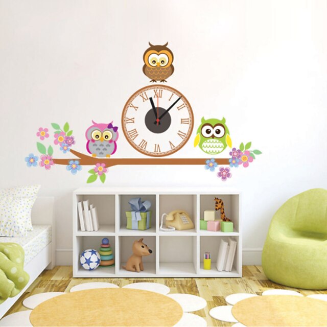  Wall Clock，Modern Contemporary Wood Plastic Indoor / Outdoor