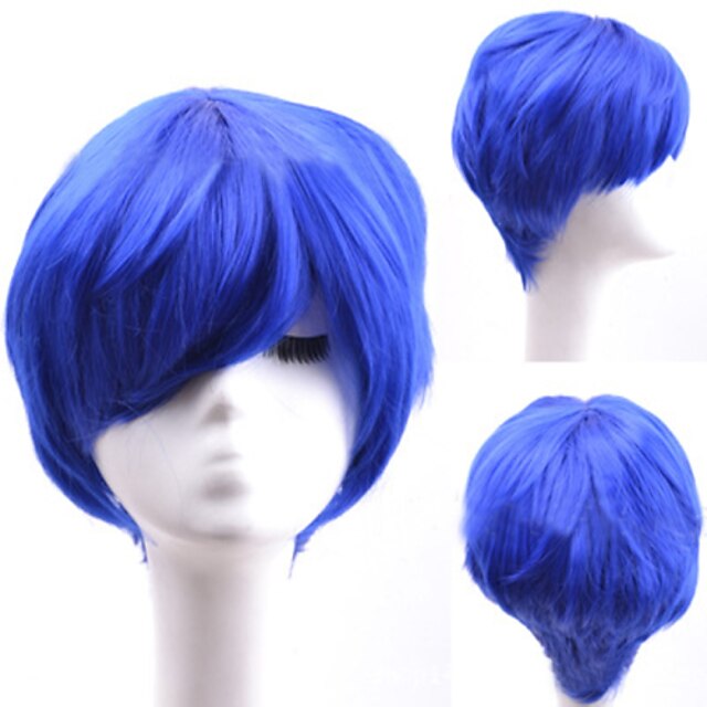  Perruque Synthétique Ondulé Style Sans bonnet Perruque Bleu Cheveux Synthétiques Femme Perruque Perrruque de Déguisement