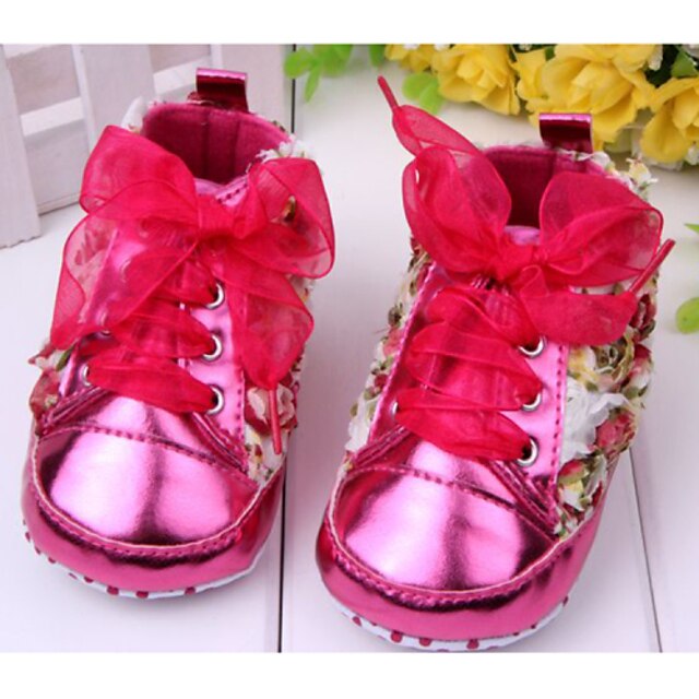  Girls' Flats Comfort First Walkers Patent Leather PU Casual / Daily Fashion Boots Toddler(9m-4ys) Big Kids(7years +) Casual Dress Outdoor Bowknot Flower Red Pink Purple Spring & Summer