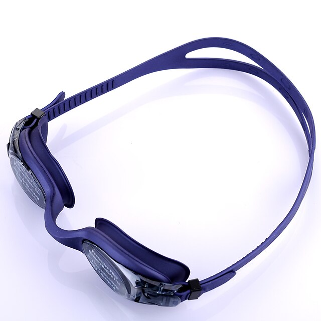  Swimming Goggles Anti-Fog Adjustable Size Anti-UV Anti-slip Strap Waterproof Silica Gel PC Purple Light Gray