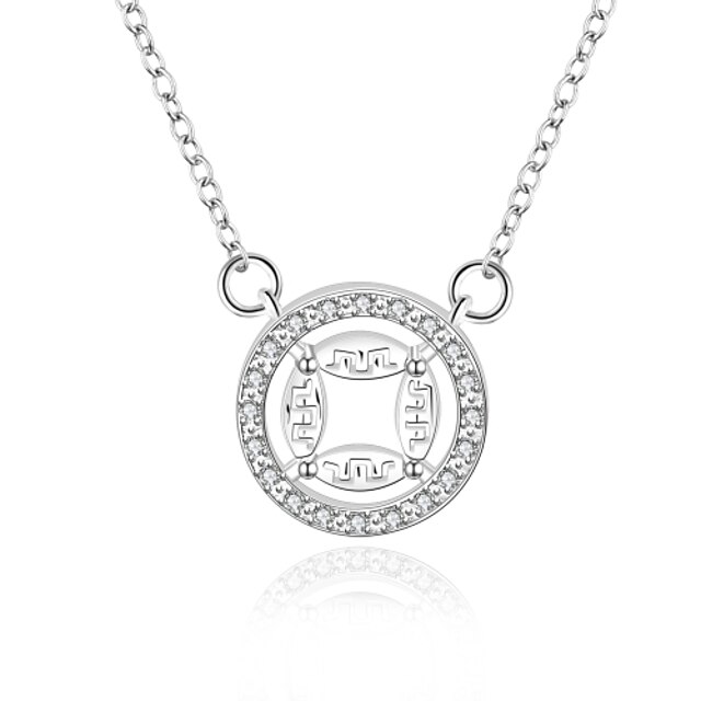  Cremation jewelry 925 Sterling Silver Round with Zircon Pendant Necklace for Women
