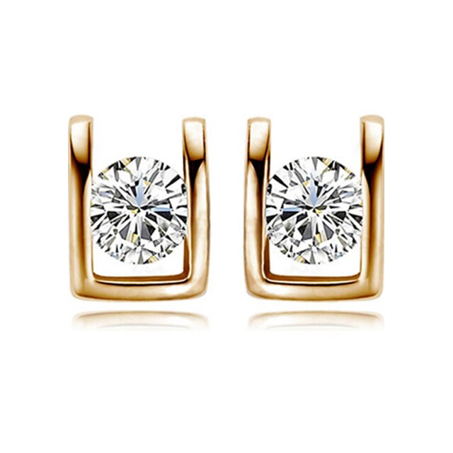  Damen Kristall Ohrstecker Simple Style Zirkonia Diamantimitate Ohrringe Schmuck Rotgold / Silber Für