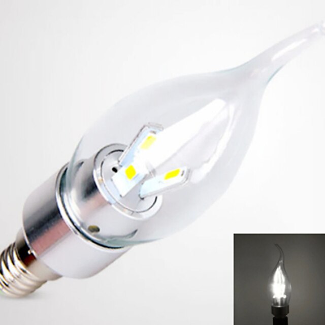  450-500lm E14 LED Λάμπες Κεριά CA35 3 LED χάντρες SMD Διακοσμητικό Ψυχρό Λευκό 85-265V / 1 τμχ / RoHs / CCC