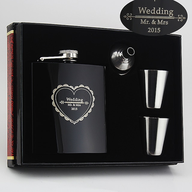  Stainless Steel Hip Flasks Bride / Groom / Bridesmaid Congratulations / Thank You