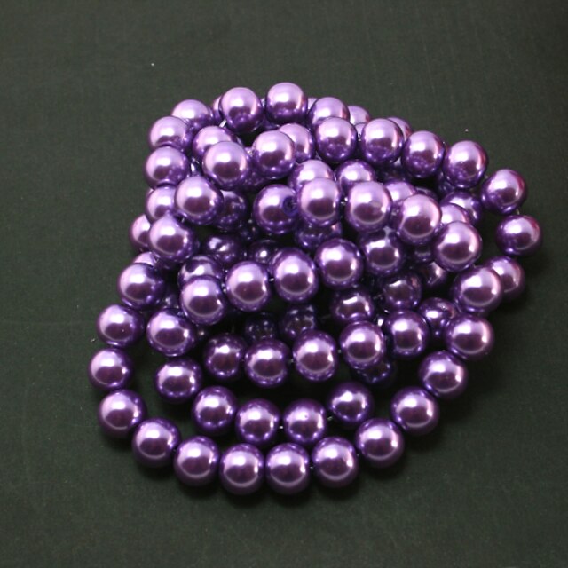  Beadia 2 Str(approx 230pcs) Glass Beads 8mm Round Imitation Pearl Beads Purple Color DIY Spacer Loose Beads
