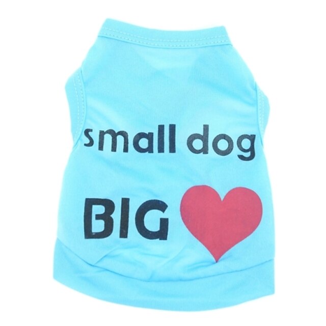  Kot Psy T-shirt Serce Litery i cyfry Święto Codzienne Ubrania dla psów Niebieski Różowy Kostium Terylen XS S M L