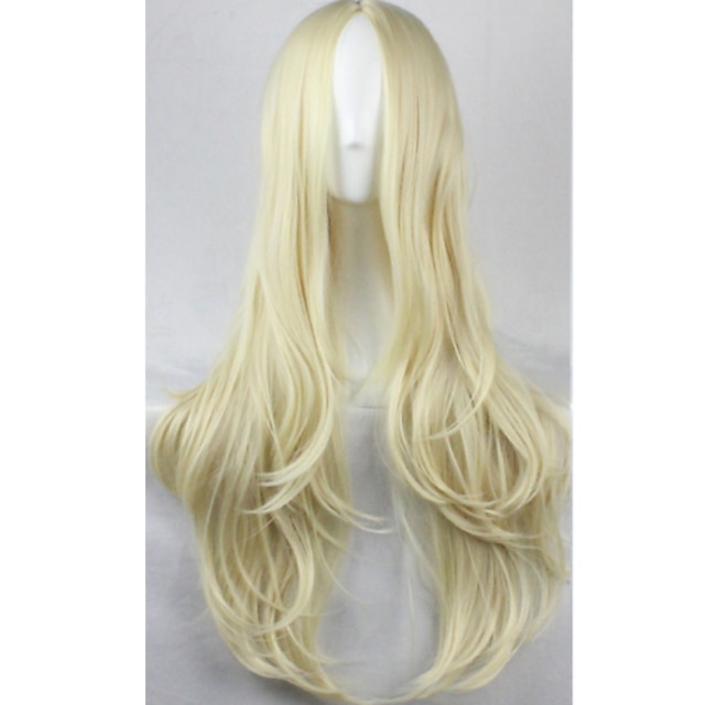 Perruque Synthétique Ondulé Style Sans bonnet Perruque Blond Blonde Cheveux Synthétiques Femme Blond Perruque Perruque Naturelle