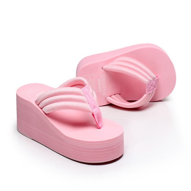  2015 new summer fashion slippers  with thick bottom  female high-heeled sandals muffin beach shoes