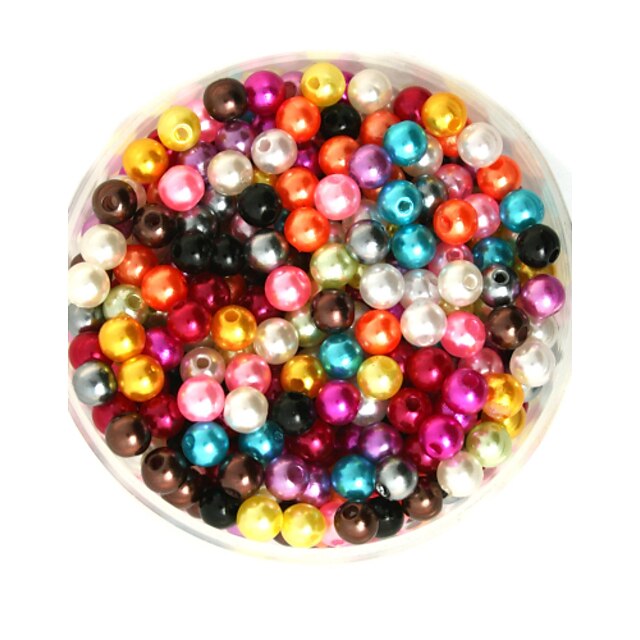  Beadia 100g(Approx 1000Pcs)  ABS Pearl Beads 6mm Round Mixed Color Plastic Loose Beads For DIY Jewelry Making