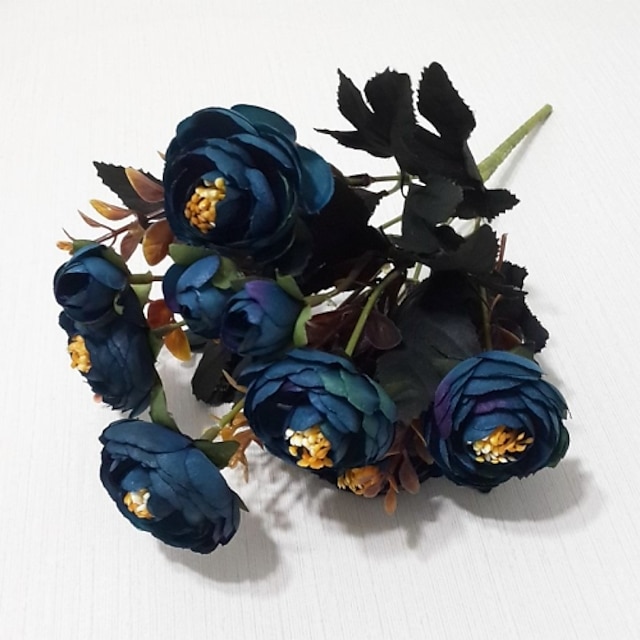  Fleurs artificielles 1pcs Une succursale Style européen Roses Fleur de Table