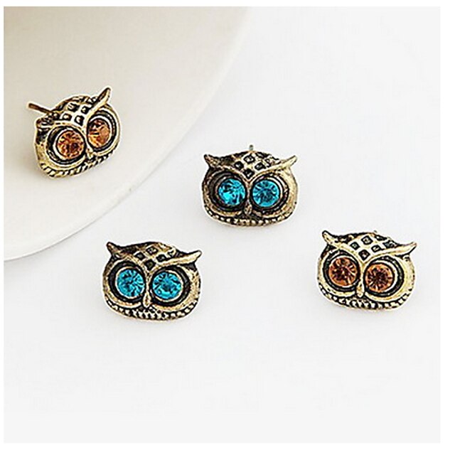  (1 Pc) Fashion Exquisite Owl Shape Coppery Drop Earrings