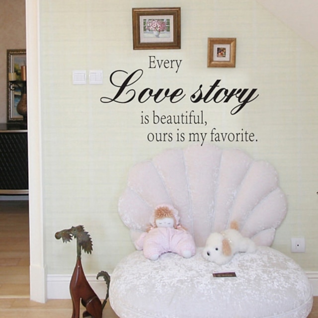  Wall Stickers Wall Decals Style Every Love Story English Words & Quotes PVC Wall Stickers