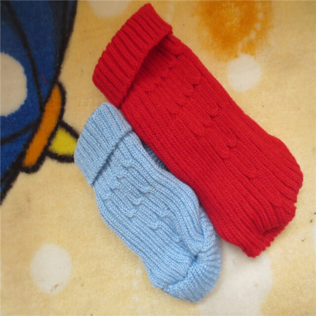  Dog Sweater Solid Colored Winter Dog Clothes Puppy Clothes Dog Outfits Red Blue Costume for Girl and Boy Dog Terylene S M L XL XXL