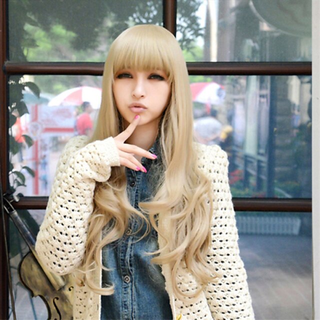  Japan And South Korea Explosion Models of High-Quality High-Temperature Silk Blonde  Long Curly Hair
