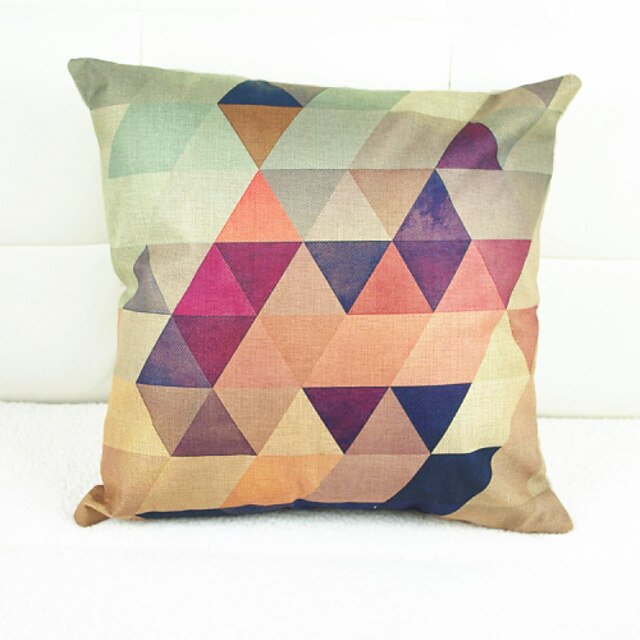  pcs Linen Pillow Case, Geometric Graphic Prints Novelty Accent/Decorative Traditional/Classic Modern/Contemporary