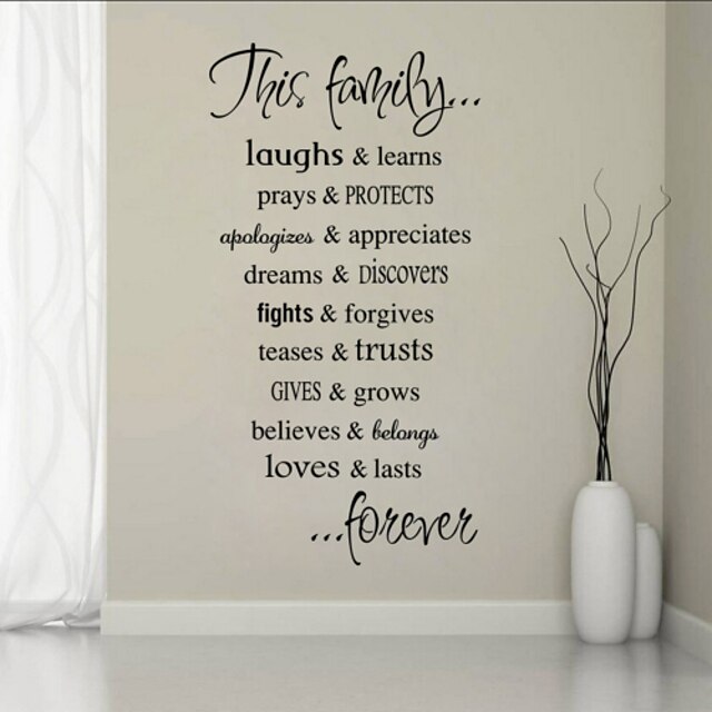  Words & Quotes Sarjakuva Wall Tarrat Words & Quotes Wall Stickers Koriste-seinätarrat, Vinyyli Kodinsisustus Seinätarra Seinä