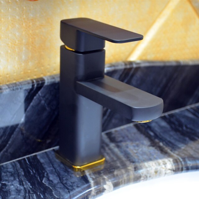  Art Deco/Retro Widespread Ceramic Valve One Hole Single Handle One Hole Painting , Bathroom Sink Faucet