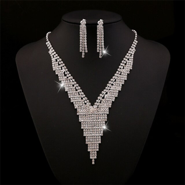  XIXI  Women Latest Fashion Alloy Rhinestone Imitation Pearl Necklace/Earrings Sets