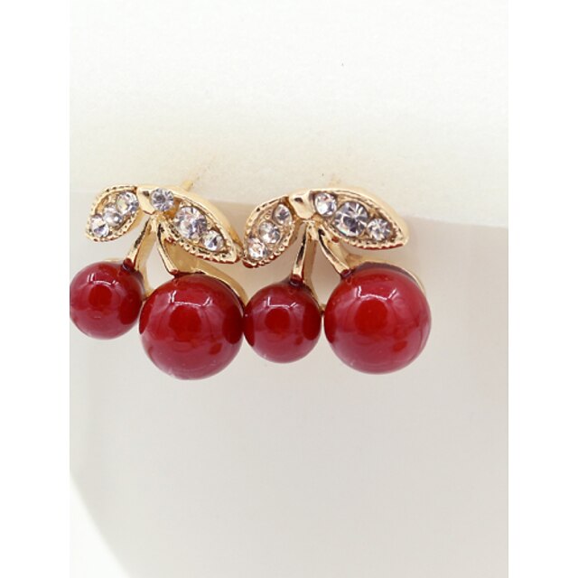  Women's Crystal Stud Earrings Ladies Fashion European 18K Gold Plated Imitation Pearl Gold Plated Earrings Jewelry Gold For / Imitation Diamond