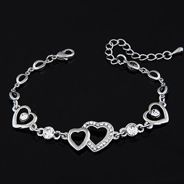  Chain Bracelet - Rhinestone, Imitation Diamond Love Personalized, Luxury, Party Bracelet Gold / Silver For