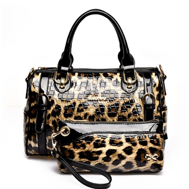  Women's Bags PU(Polyurethane) Tote / Shoulder Messenger Bag for Shopping / Casual / Office & Career Leopard