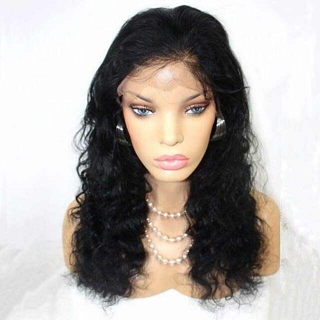  Aidot hiukset Full Lace Lace Front Peruukki tyyli Brasilialainen Laineita Peruukki 120% Hiusten tiheys ja vauvan hiukset Luonnollinen hiusviiva Afro-amerikkalainen peruukki 100% käsinsidottu Naisten