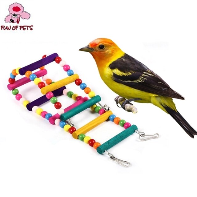  FUN OF PETS®Flexible Pet Wooden Cage Hanging Ladder for Birds