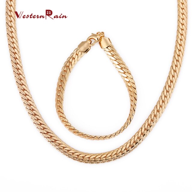  Jewelry Set Chains Chunky Ladies Vintage Party Work Casual Link / Chain Gold Plated Earrings Jewelry Gold For