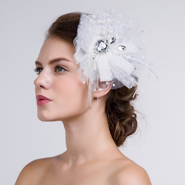  Femme Tissu Filet Casque-Mariage Occasion spéciale Décontracté Fleurs 1 Pièce