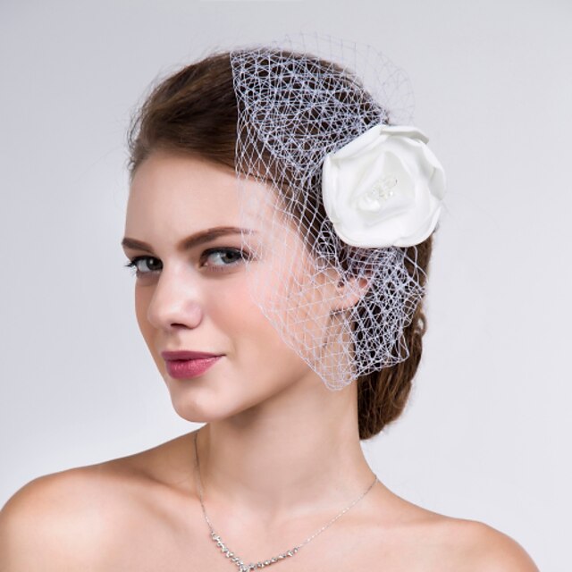  σατέν καθαρό λουλούδια headpiece γάμο κόμμα κομψό θηλυκό στυλ