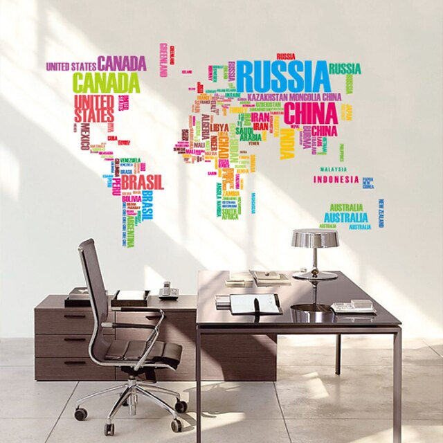  Fashion Shapes Wall Stickers Map Wall Stickers Decorative Wall Stickers, Vinyl Home Decoration Wall Decal Wall