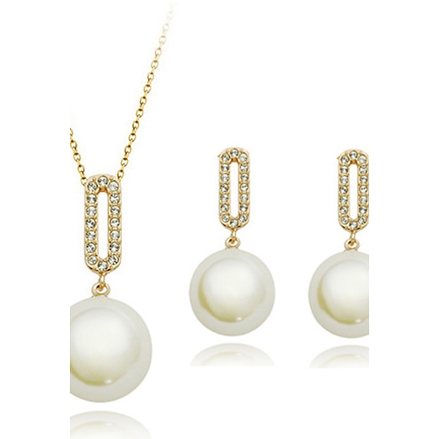  Γυναικεία Λευκό Cubic Zirconia Σετ Κοσμημάτων κυρίες Σκουλαρίκια Κοσμήματα Για Γάμου Πάρτι Επέτειος Αρραβώνας / Κολιέ
